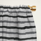 Black Gray Lines Abstract Geometric Minimalism Artwork Window Curtain Gallery Image 2