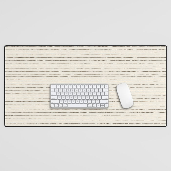 Lines (Cream & Chocolate) Desk Mat Gallery Image 1