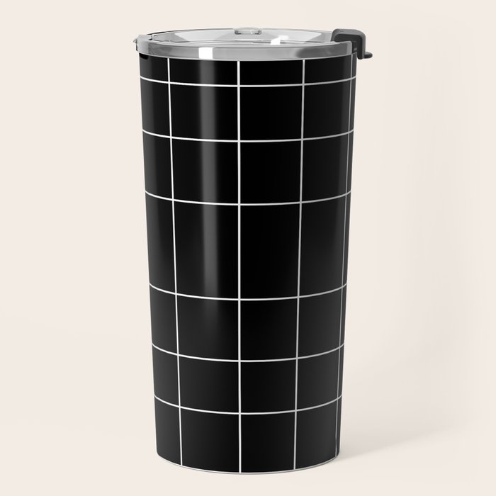 black and white Travel Mug Gallery Image 2