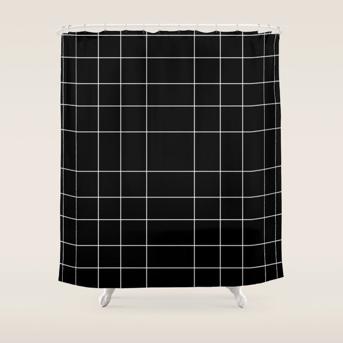 black and white Shower Curtain Gallery Image 1