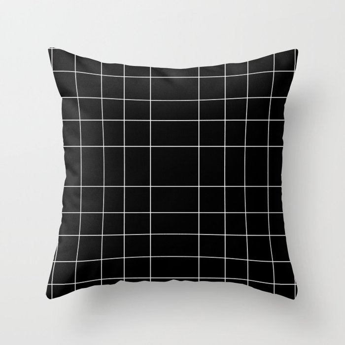black and white Throw Pillow Gallery Image 1