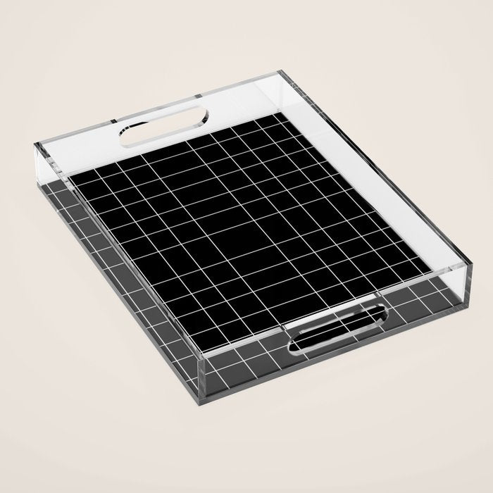 black and white Acrylic Tray Gallery Image 1