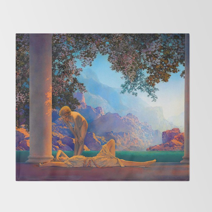 Maxfield Parrish Daybreak 1922 Throw Blanket Gallery Image 2