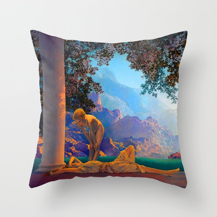 Maxfield Parrish Daybreak 1922 Throw Pillow Gallery Image 6