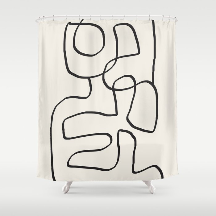 Abstract line art 15 Shower Curtain Gallery Image 1