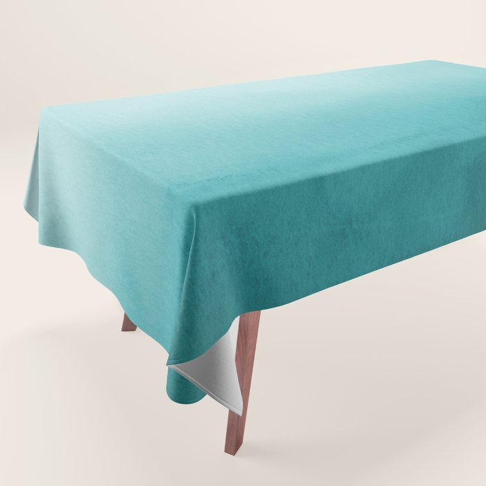 Best Seller Aqua Teal Turquoise Watercolor Ombre Gradient Blend Abstract Art - Aquarium SW 6767 Tablecloth Gallery Image 1