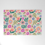 Summer Floral Pattern Welcome Mat Gallery Image 1