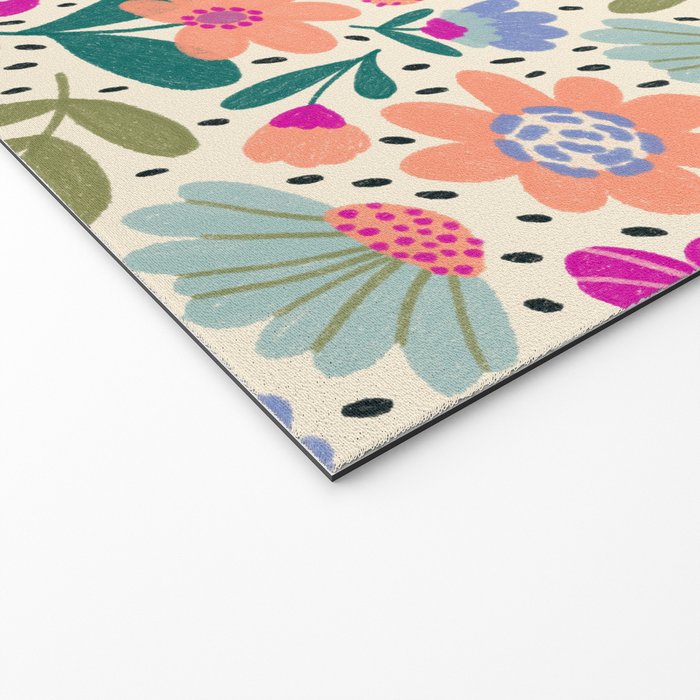 Summer Floral Pattern Welcome Mat Gallery Image 2