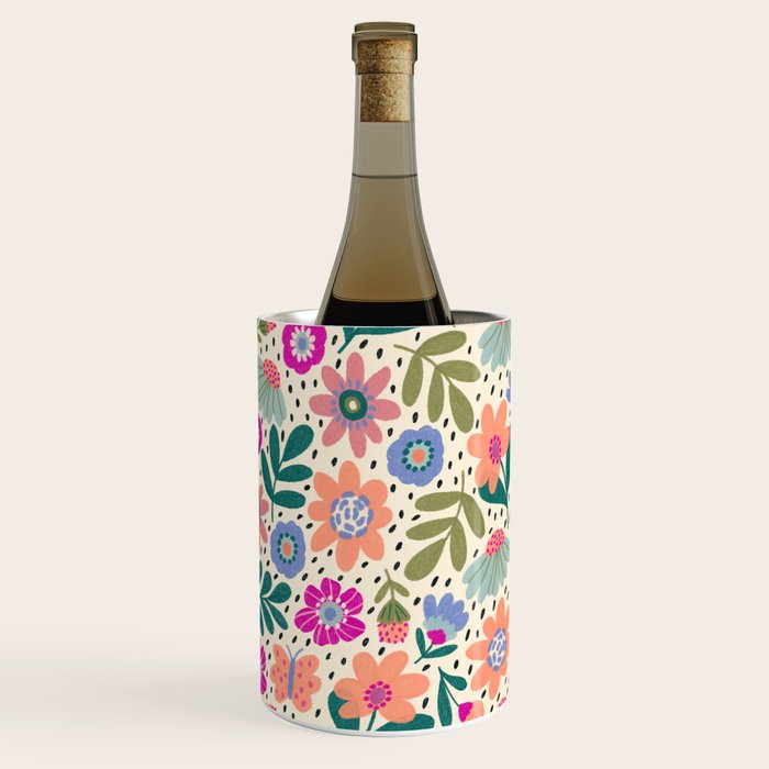 Summer Floral Pattern Wine Chiller Gallery Image 3