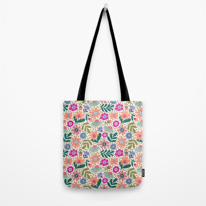 Summer Floral Pattern Tote Bag Gallery Image 2