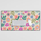 Summer Floral Pattern Desk Mat Gallery Image 1