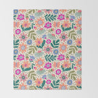 Summer Floral Pattern Throw Blanket Gallery Image 2