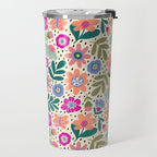 Summer Floral Pattern Travel Mug Gallery Image 2
