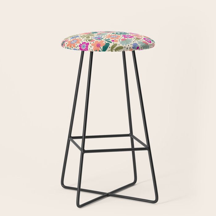 Summer Floral Pattern Stool Gallery Image 1