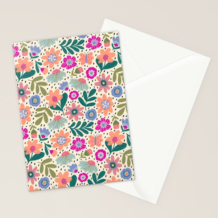 Summer Floral Pattern Stationery Card Gallery Image 2