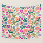 Summer Floral Pattern Wall Tapestry Gallery Image 4