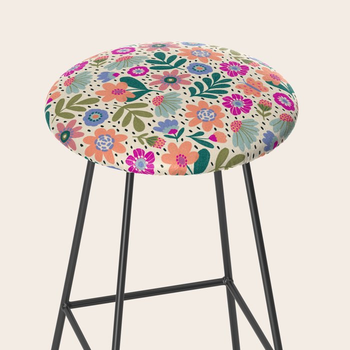 Summer Floral Pattern Stool Gallery Image 2