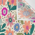 Summer Floral Pattern Wall Tapestry Gallery Image 3