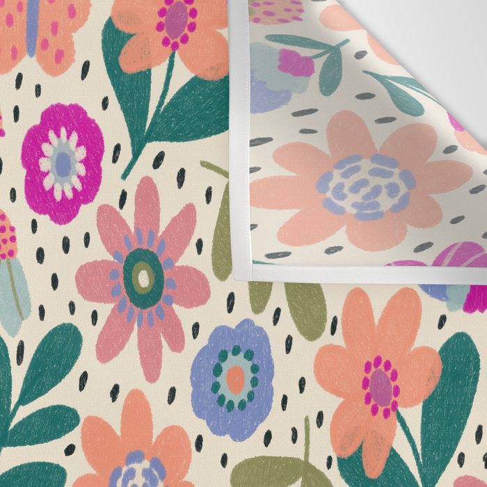 Summer Floral Pattern Wall Tapestry Gallery Image 3