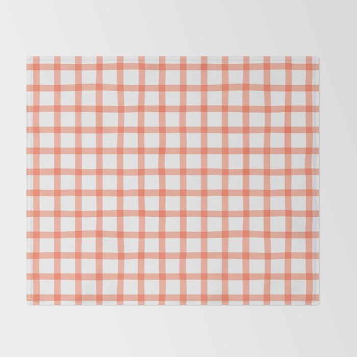 Red geometric plaid gingham pattern Throw Blanket Gallery Image 2