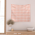 Red geometric plaid gingham pattern Wall Tapestry Gallery Image 2