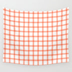 Red geometric plaid gingham pattern Wall Tapestry Gallery Image 4