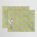 Winter & Woodsy Pine Trees in Yellow & Blue Placemat Gallery Image 1