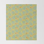 Winter & Woodsy Pine Trees in Yellow & Blue Throw Blanket Gallery Image 2