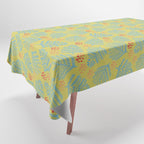 Winter & Woodsy Pine Trees in Yellow & Blue Tablecloth Gallery Image 1