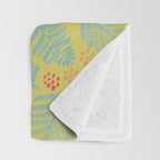 Winter & Woodsy Pine Trees in Yellow & Blue Throw Blanket Gallery Image 3