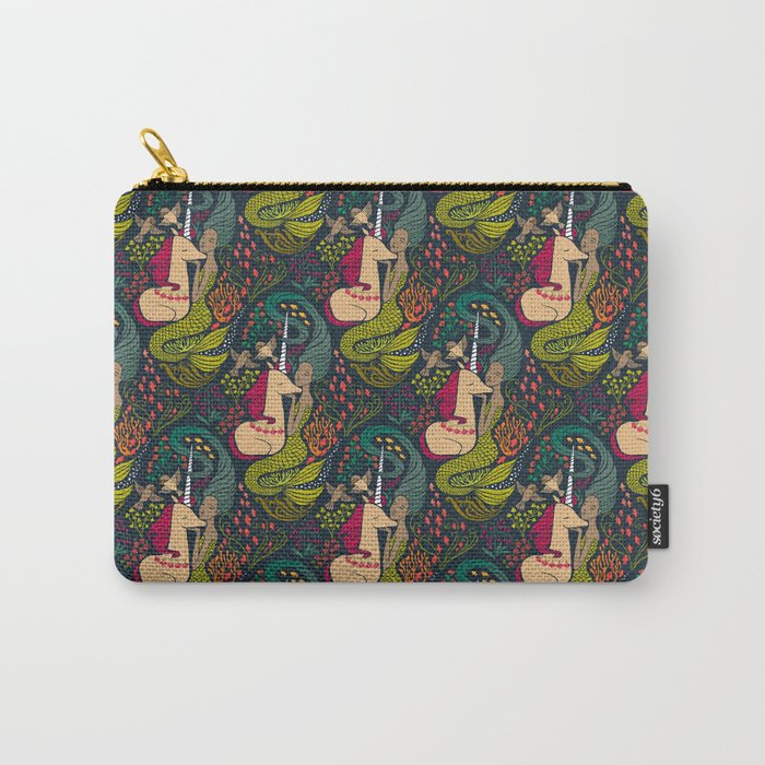 The Mermaid and the Unicorn Carry All Pouch Gallery Image 1