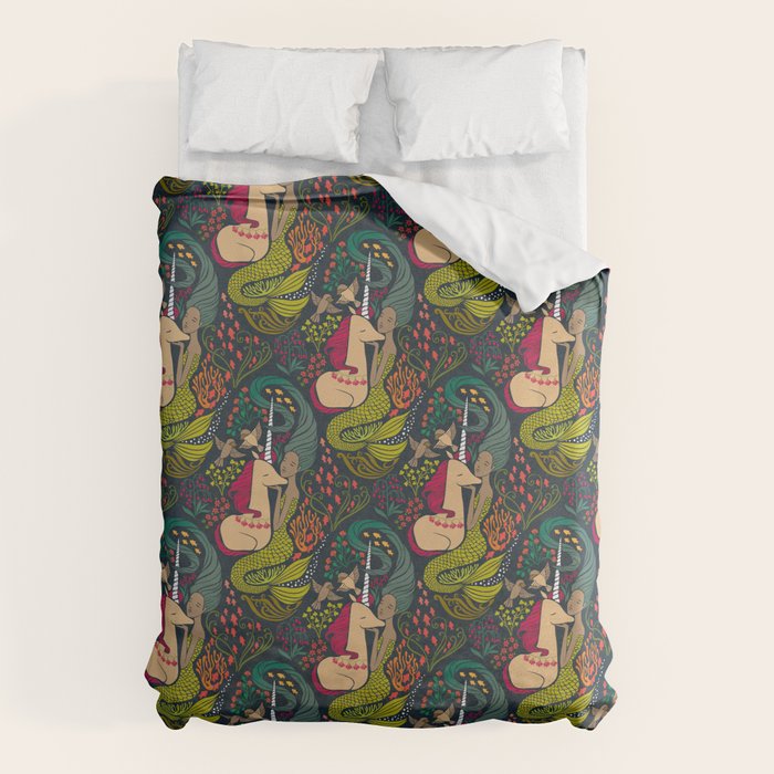 The Mermaid and the Unicorn Duvet Cover Gallery Image 1