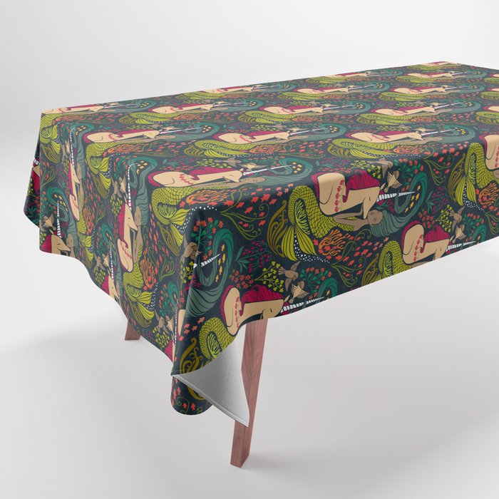 The Mermaid and the Unicorn Tablecloth Gallery Image 1