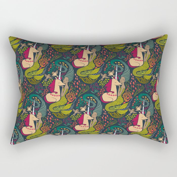 The Mermaid and the Unicorn Rectangular Pillow Gallery Image 2