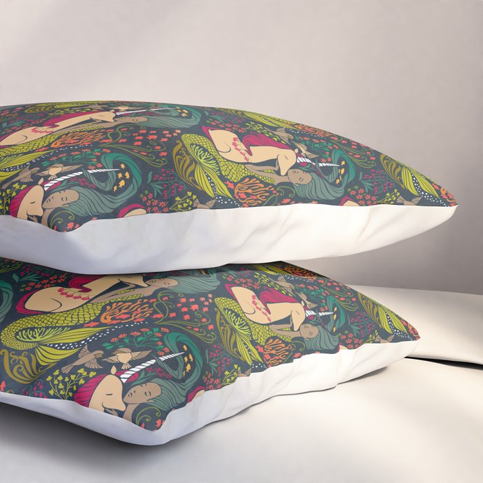 The Mermaid and the Unicorn Pillow Sham Gallery Image 3