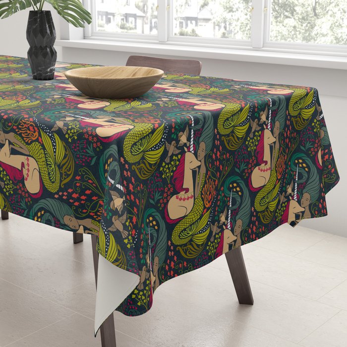 The Mermaid and the Unicorn Tablecloth Gallery Image 3