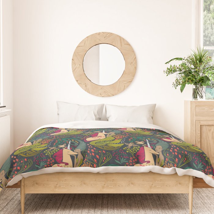 The Mermaid and the Unicorn Duvet Cover Gallery Image 3