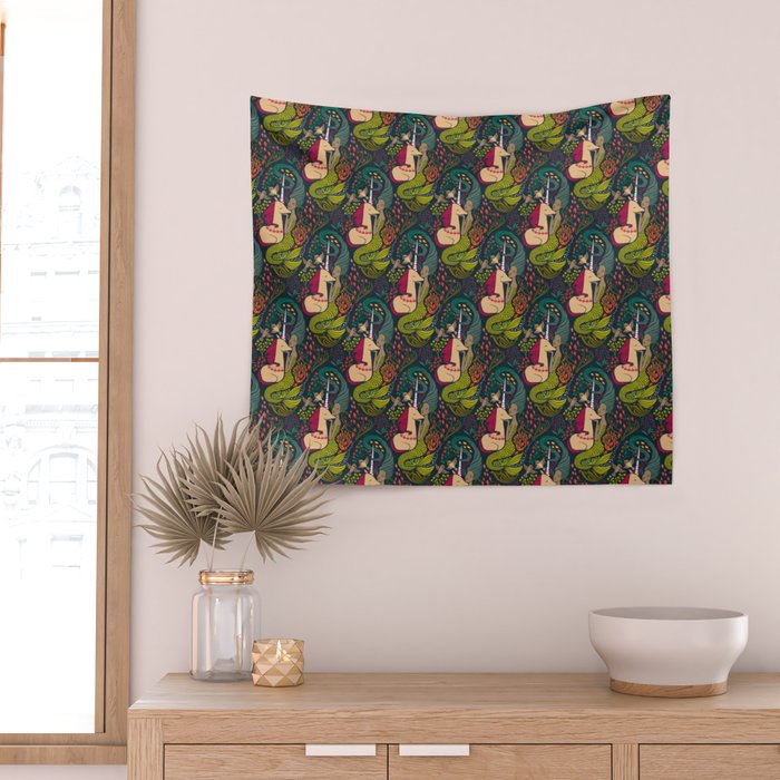 The Mermaid and the Unicorn Wall Tapestry Gallery Image 2
