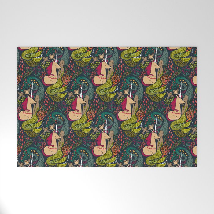 The Mermaid and the Unicorn Welcome Mat Gallery Image 1