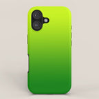 Bright Chartreuse Green Ombre iPhone Case Gallery Image 1