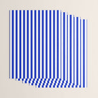 Cobalt Blue and White Vertical Deck Chair Stripe Wrapping Paper Gallery Image 3