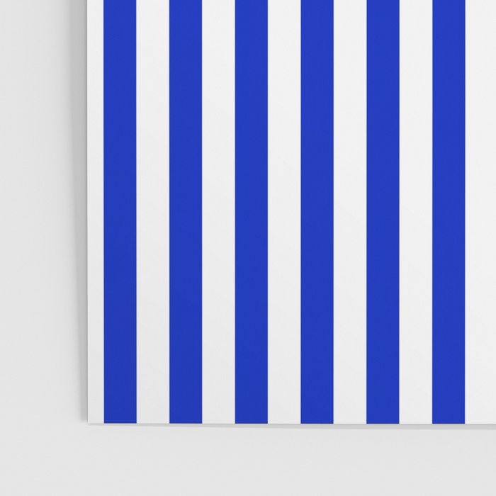 Cobalt Blue and White Vertical Deck Chair Stripe Poster Gallery Image 3