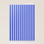 Cobalt Blue and White Vertical Deck Chair Stripe Stationery Card Gallery Image 2