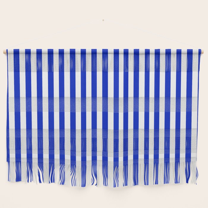 Cobalt Blue and White Vertical Deck Chair Stripe Wall Hanging Gallery Image 1