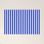 Cobalt Blue and White Vertical Deck Chair Stripe Welcome Mat Gallery Image 1