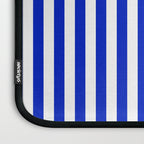Cobalt Blue and White Vertical Deck Chair Stripe Laptop Sleeve Gallery Image 3