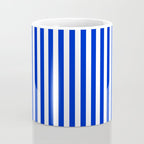 Cobalt Blue and White Vertical Deck Chair Stripe Coffee Mug Gallery Image 4