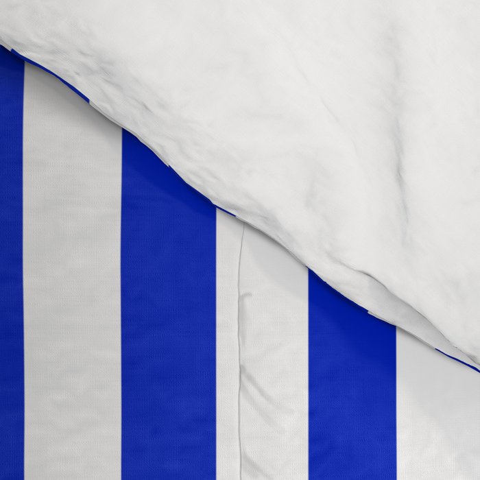 Cobalt Blue and White Vertical Deck Chair Stripe Comforter Gallery Image 4