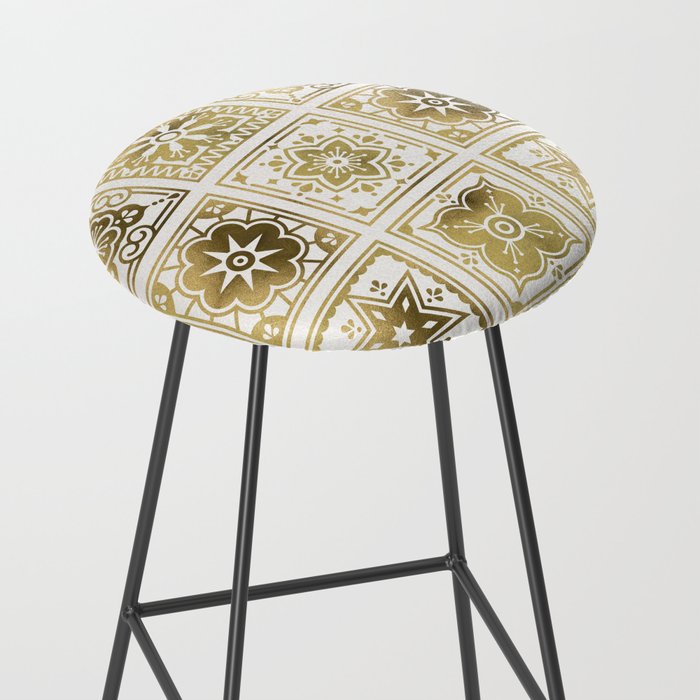 Talavera Mexican Tile - Gold Palette Stool Gallery Image 2