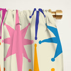 Atomic Stars Colorful Mid Century Modern Starburst Pattern Window Curtain Gallery Image 2